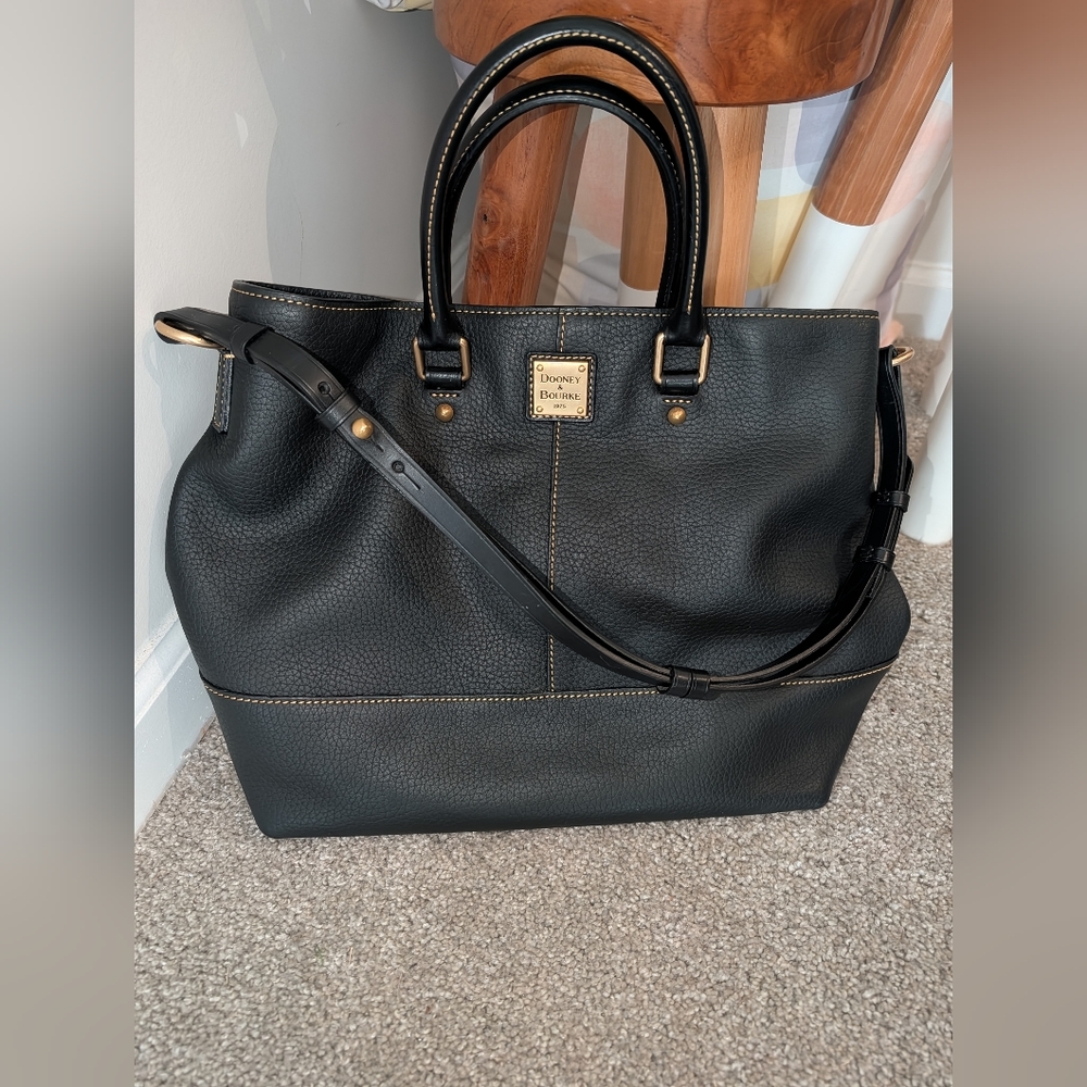 Dooney & Bourke Black Pebbled Leather Satchel